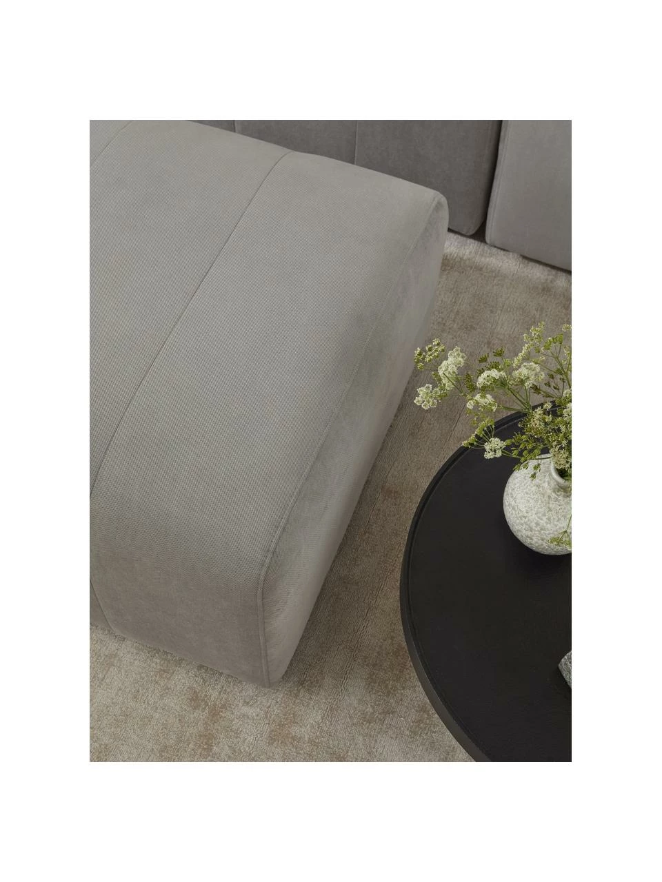 Westwing Collection Canapé modulable 3 places gris argenté avec pouf Lena, larg. 209 x prof. 181 cm 3 Westwing Collection Canapé modulable 3 places gris argenté avec pouf Lena, larg. 209 x prof. 181 cm – Image 3