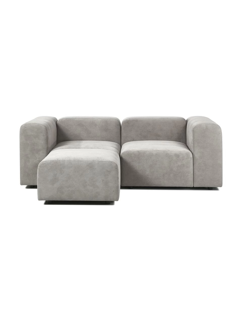 Westwing Collection Canapé modulable 3 places gris argenté avec pouf Lena, larg. 209 x prof. 181 cm 1 Westwing Collection Canapé modulable 3 places gris argenté avec pouf Lena, larg. 209 x prof. 181 cm