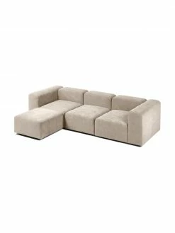 Westwing Collection Canapé modulable 4 places beige avec pouf Lena, larg. 284 x prof. 181 cm -furniture Soldes Canape modulable 4 places beige avec pouf Lena 4