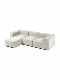 Westwing Collection Canap&eacute; modulable 4&nbsp;places blanc cr&egrave;me avec pouf Lena, larg. 284 x prof. 181 cm -furniture Soldes Canape modulable 4 places blanc creme avec pouf Lena 4