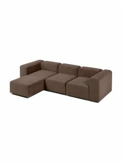 Westwing Collection Canapé modulable 4 places brun foncé avec pouf Lena, larg. 284 x prof. 181 cm -furniture Soldes Canape modulable 4 places brun fonce avec pouf Lena 4