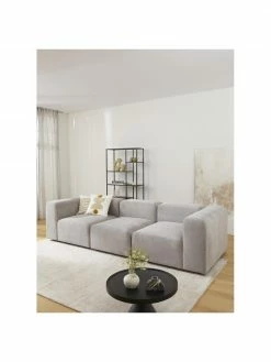 Westwing Collection Canapé modulable 4 places gris argenté Lena, larg. 284 x prof. 106 cm -furniture Soldes Canape modulable 4 places gris argente Lena 2