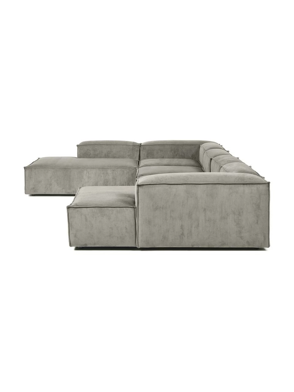 Westwing Collection Canapé modulable velours côtelé gris clair Lennon, larg. 418 x prof. 68 cm, méridienne à gauche 6 Westwing Collection Canapé modulable velours côtelé gris clair Lennon, larg. 418 x prof. 68 cm, méridienne à gauche – Image 6