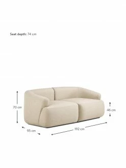 Westwing Collection Canapé modulaire 2 places beige foncé Sofia, larg. 192 x prof. 95 cm -furniture Soldes Canape modulaire 2 places beige fonce Sofia 4
