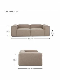 Westwing Collection Canapé modulaire 3 places tissu brun Lennon, larg. 238 x prof. 119 cm 10 Westwing Collection Canapé modulaire 3 places tissu brun Lennon, larg. 238 x prof. 119 cm -furniture Soldes Canape modulaire 3 places tissu brun Lennon 4