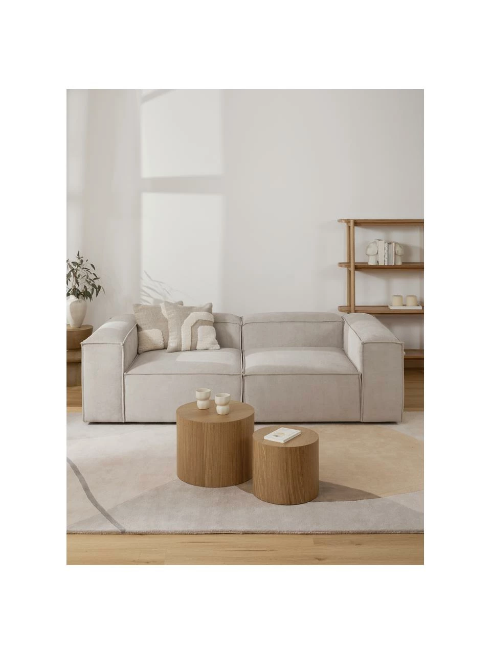 Westwing Collection Canapé modulaire 3 places velours côtelé beige Lennon, larg. 238 x prof. 119 cm 2 Westwing Collection Canapé modulaire 3 places velours côtelé beige Lennon, larg. 238 x prof. 119 cm – Image 2