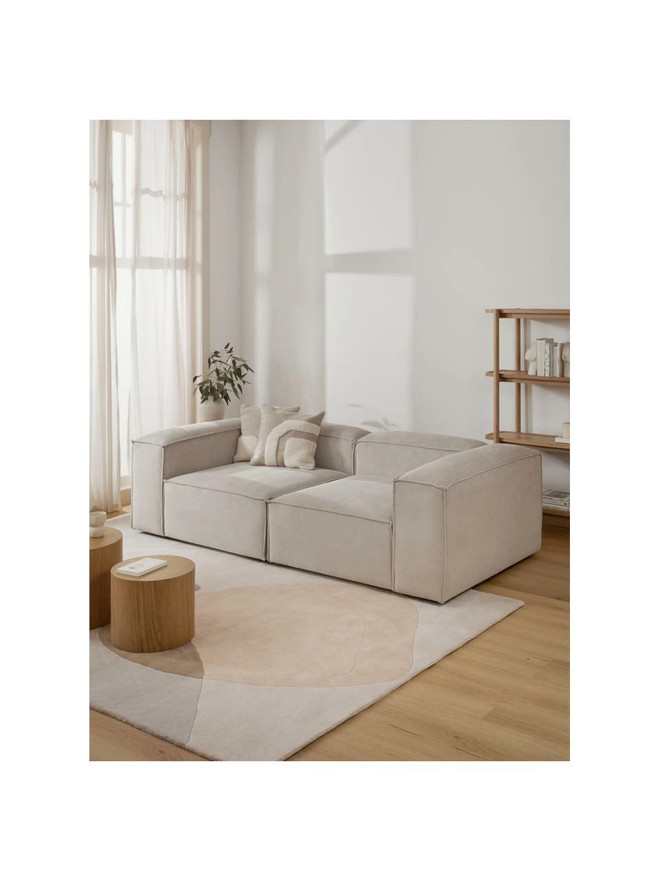 Westwing Collection Canapé modulaire 3 places velours côtelé beige Lennon, larg. 238 x prof. 119 cm 4 Westwing Collection Canapé modulaire 3 places velours côtelé beige Lennon, larg. 238 x prof. 119 cm – Image 4