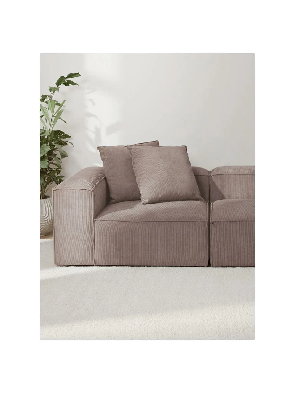 Westwing Collection Canapé modulaire 3 places velours côtelé brun Lennon, larg. 238 x prof. 119 cm 3 Westwing Collection Canapé modulaire 3 places velours côtelé brun Lennon, larg. 238 x prof. 119 cm – Image 3