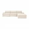 Westwing Collection Canapé modulaire 4 places beige Russell, larg. 309 x haut. 77 cm