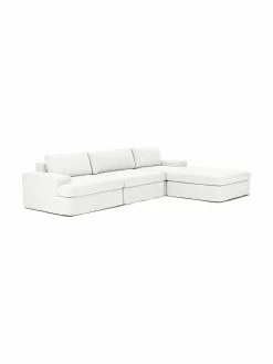 Westwing Collection Canapé modulaire 4 places blanc crème Russell, larg. 309 x haut. 77 cm -furniture Soldes Canape modulaire 4 places blanc creme Russell 5