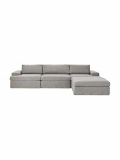 Westwing Collection Canapé modulaire 4 places gris Russell, larg. 309 x haut. 77 cm