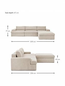 Westwing Collection Canapé modulaire 4 places taupe Russell, larg. 309 x haut. 77 cm 8 Westwing Collection Canapé modulaire 4 places taupe Russell, larg. 309 x haut. 77 cm -furniture Soldes Canape modulaire 4 places taupe Russell 2