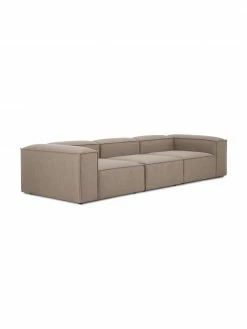 Westwing Collection Canapé modulaire 4 places tissu brun Lennon, larg. 327 x prof. 119 cm -furniture Soldes Canape modulaire 4 places tissu brun Lennon 4