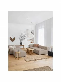 Westwing Collection Canap&eacute; modulaire 4 places tissu brun avec pouf Lennon, larg. 327 x prof. 207 cm -furniture Soldes Canape modulaire 4 places tissu brun avec pouf Lennon 2