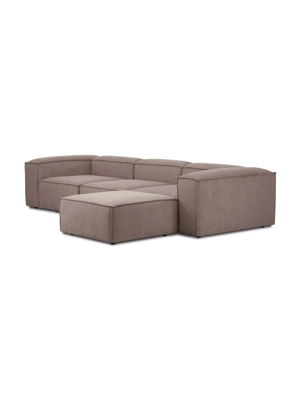 Westwing Collection Canapé modulaire 4 places velours côtelé brun avec pouf Lennon, larg. 327 x prof. 207 cm 5 Westwing Collection Canapé modulaire 4 places velours côtelé brun avec pouf Lennon, larg. 327 x prof. 207 cm – Image 5