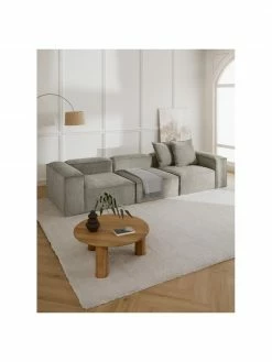 Westwing Collection Canapé modulaire 4 places velours côtelé gris Lennon, larg. 327 x prof. 119 cm -furniture Soldes Canape modulaire 4 places velours cotele gris Lennon 2