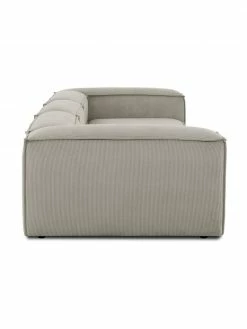 Westwing Collection Canapé modulaire 4 places velours côtelé gris Lennon, larg. 327 x prof. 119 cm -furniture Soldes Canape modulaire 4 places velours cotele gris Lennon 5