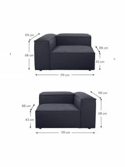 Westwing Collection Canapé modulaire bleu 3 places Lennon, larg. 238 x prof. 119 cm -furniture Soldes Canape modulaire bleu 3 places Lennon 4