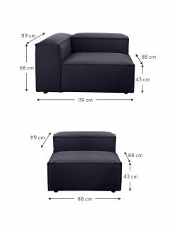 Westwing Collection Canapé modulaire bleu 4 places Lennon, larg. 327 x prof. 119 cm -furniture Soldes Canape modulaire bleu 4 places Lennon 3