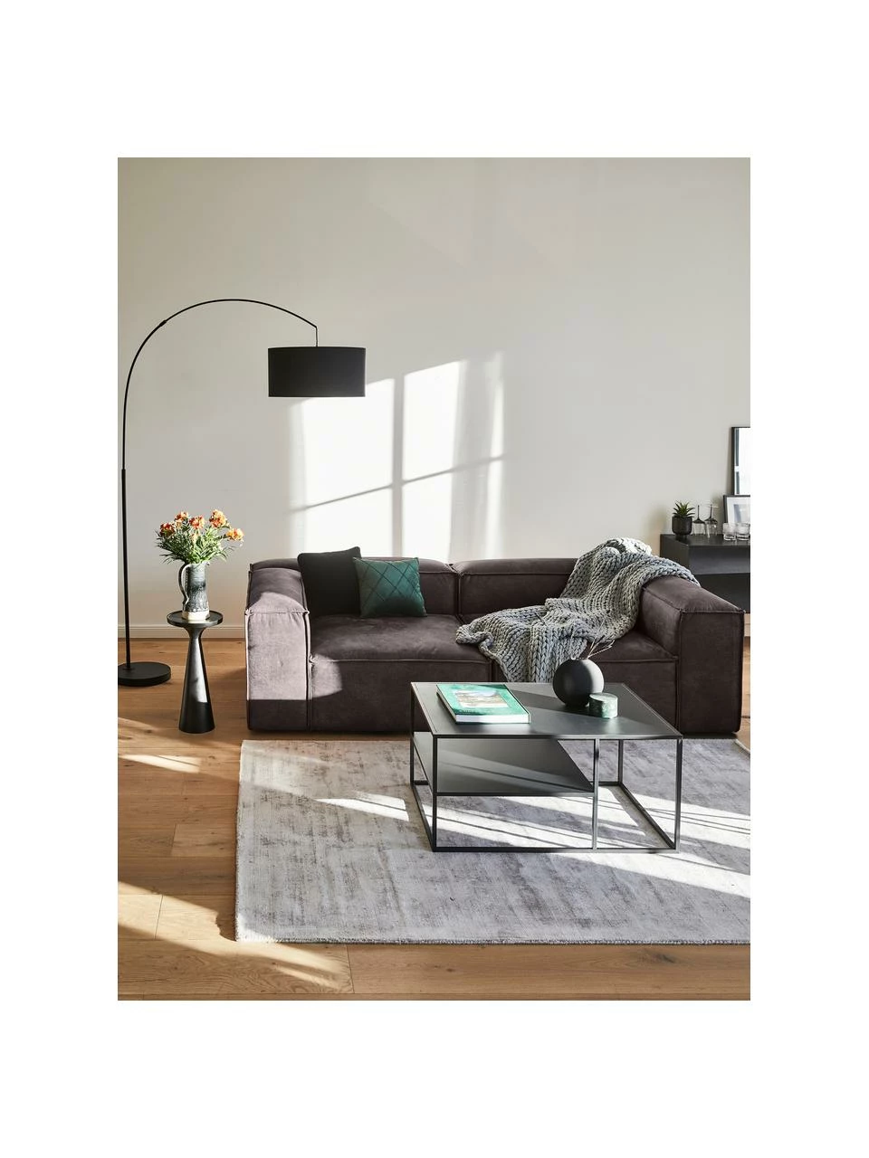 Westwing Collection Canapé modulaire en cuir recyclé brun-gris 3 places Lennon, larg. 238 x prof. 119 cm 2 Westwing Collection Canapé modulaire en cuir recyclé brun-gris 3 places Lennon, larg. 238 x prof. 119 cm – Image 2