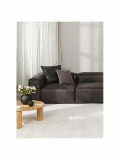 Westwing Collection Canapé modulaire en cuir recyclé brun-gris 4 places Lennon, larg. 327 x prof. 119 cm -furniture Soldes Canape modulaire en cuir recycle brun gris 4 places Lennon 2