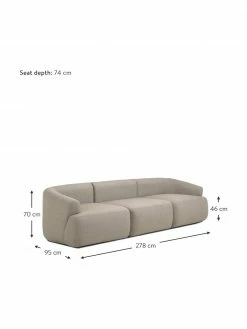 Westwing Collection Canapé modulaire gris Sofia (3 places), larg. 278 x prof. 95 cm 10 Westwing Collection Canapé modulaire gris Sofia (3 places), larg. 278 x prof. 95 cm -furniture Soldes Canape modulaire gris Sofia 3 places 4