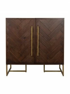 Dutchbone Casier à bouteilles à motif chevrons plaqué acacia Classy, larg. 100 x haut. 100 cm -furniture Soldes Casier a bouteilles a motif chevrons plaque acacia Classy 3