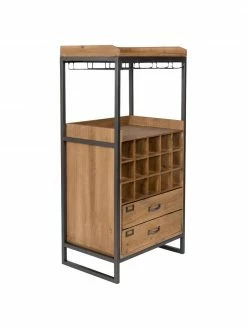 Casier à vin style industriel pour 15 bouteilles Edgar, larg. 56 x haut. 113 cmDisponibilité limitée