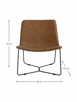 Chaise lounge en cuir synthétique brun Barrel, larg. 68 x prof. 64 cm 8 Chaise lounge en cuir synthétique brun Barrel, larg. 68 x prof. 64 cm -furniture Soldes Chaise lounge en cuir synthetique brun Barrel 2