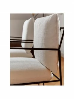 Westwing Collection Chaise rembourrée en métal Wayne, larg. 54 x prof. 58 cm -furniture Soldes Chaise rembourree en metal Wayne 2