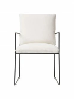 Westwing Collection Chaise rembourrée en métal Wayne, larg. 54 x prof. 58 cm -furniture Soldes Chaise rembourree en metal Wayne 5