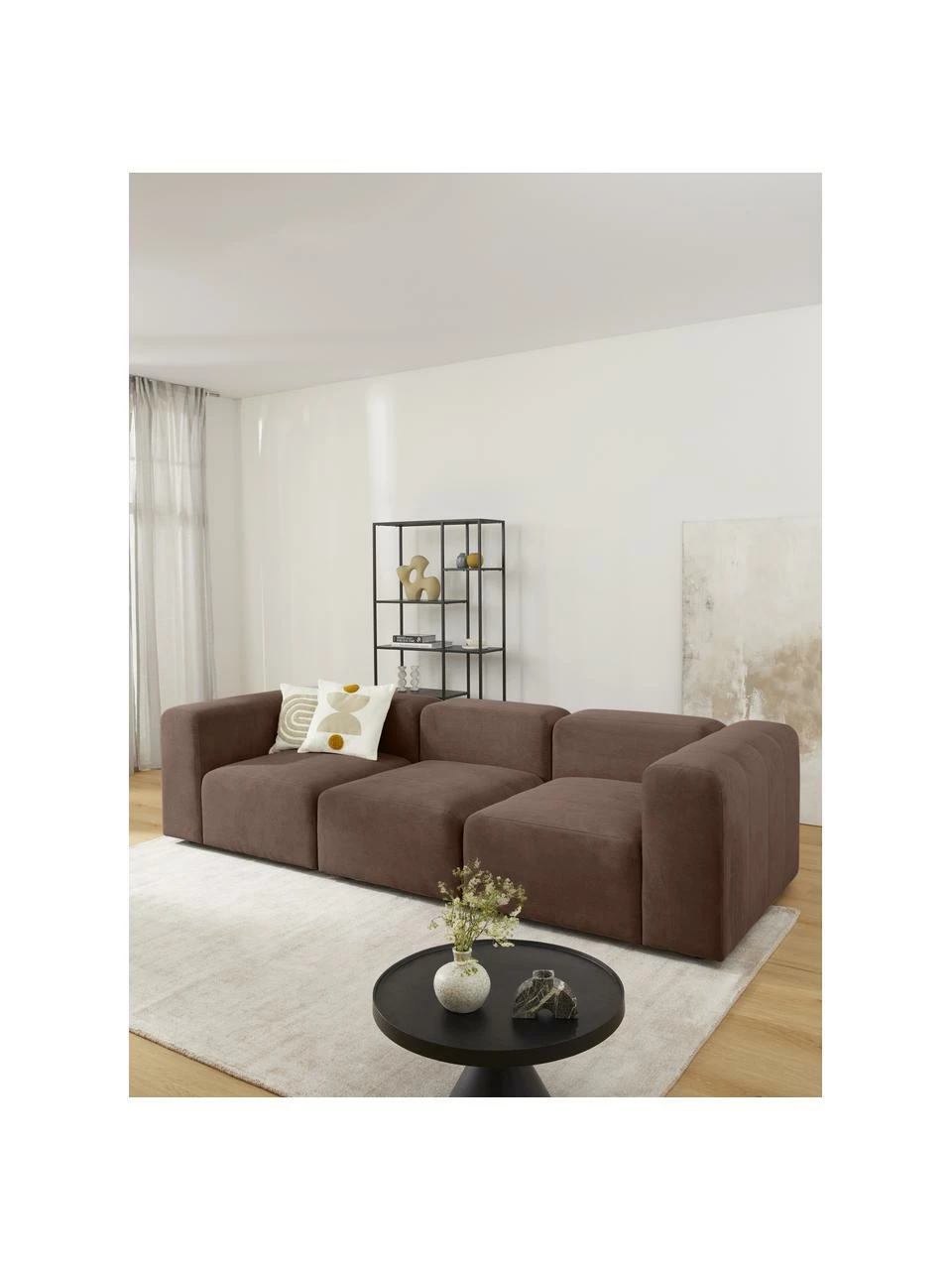 Westwing Collection Chauffeuse centrale brun foncé Lena, larg. 76 x prof. 106 cm 3 Westwing Collection Chauffeuse centrale brun foncé Lena, larg. 76 x prof. 106 cm – Image 3
