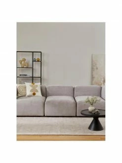 Westwing Collection Chauffeuse centrale gris argenté Lena, larg. 76 x prof. 106 cm -furniture Soldes Chauffeuse centrale gris argente Lena 3
