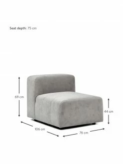 Westwing Collection Chauffeuse centrale gris argenté Lena, larg. 76 x prof. 106 cm -furniture Soldes Chauffeuse centrale gris argente Lena 4