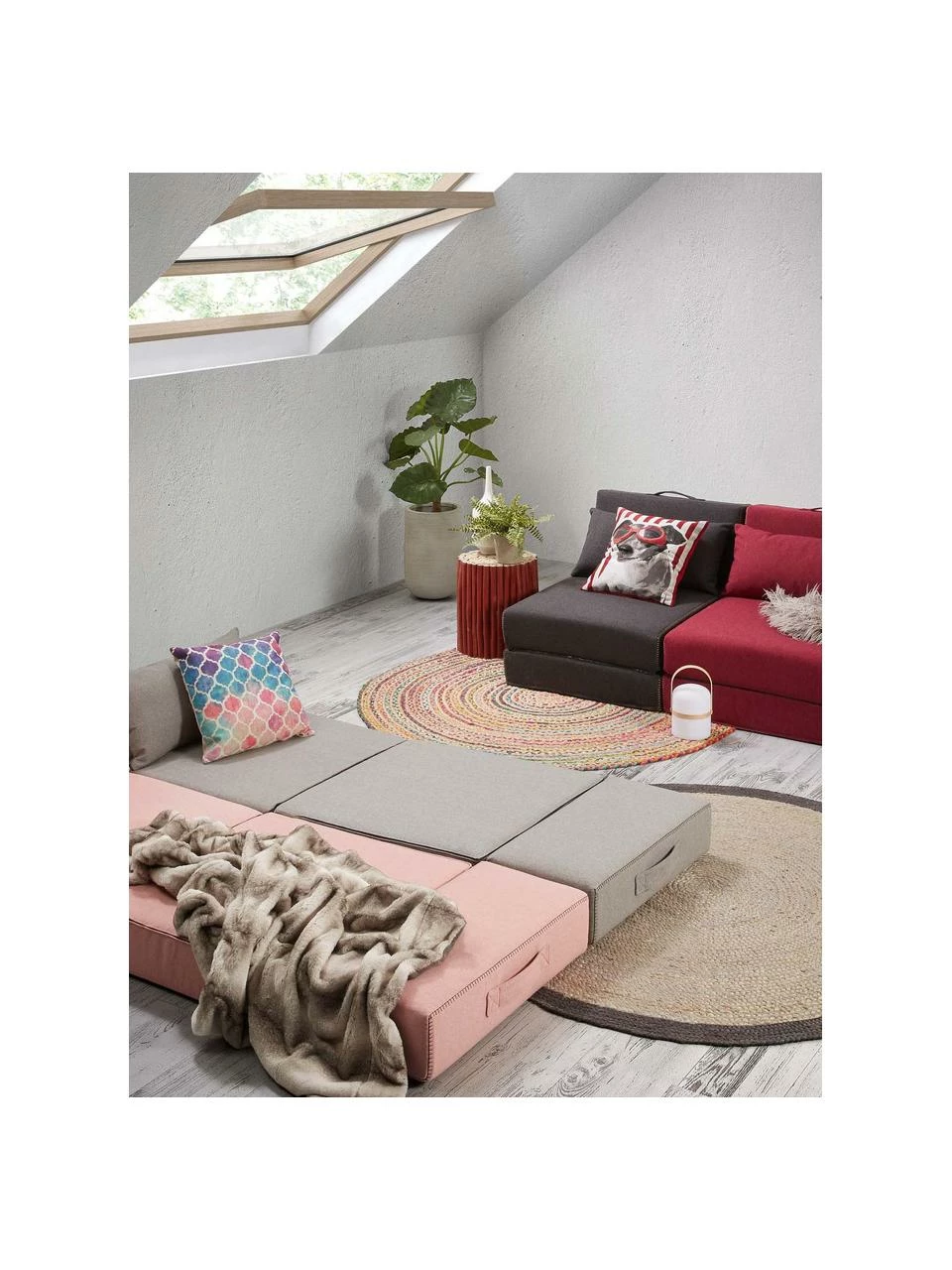 Chauffeuse convertible Arty, larg. 70 x haut. 67 cm 2 Chauffeuse convertible Arty, larg. 70 x haut. 67 cm – Image 2