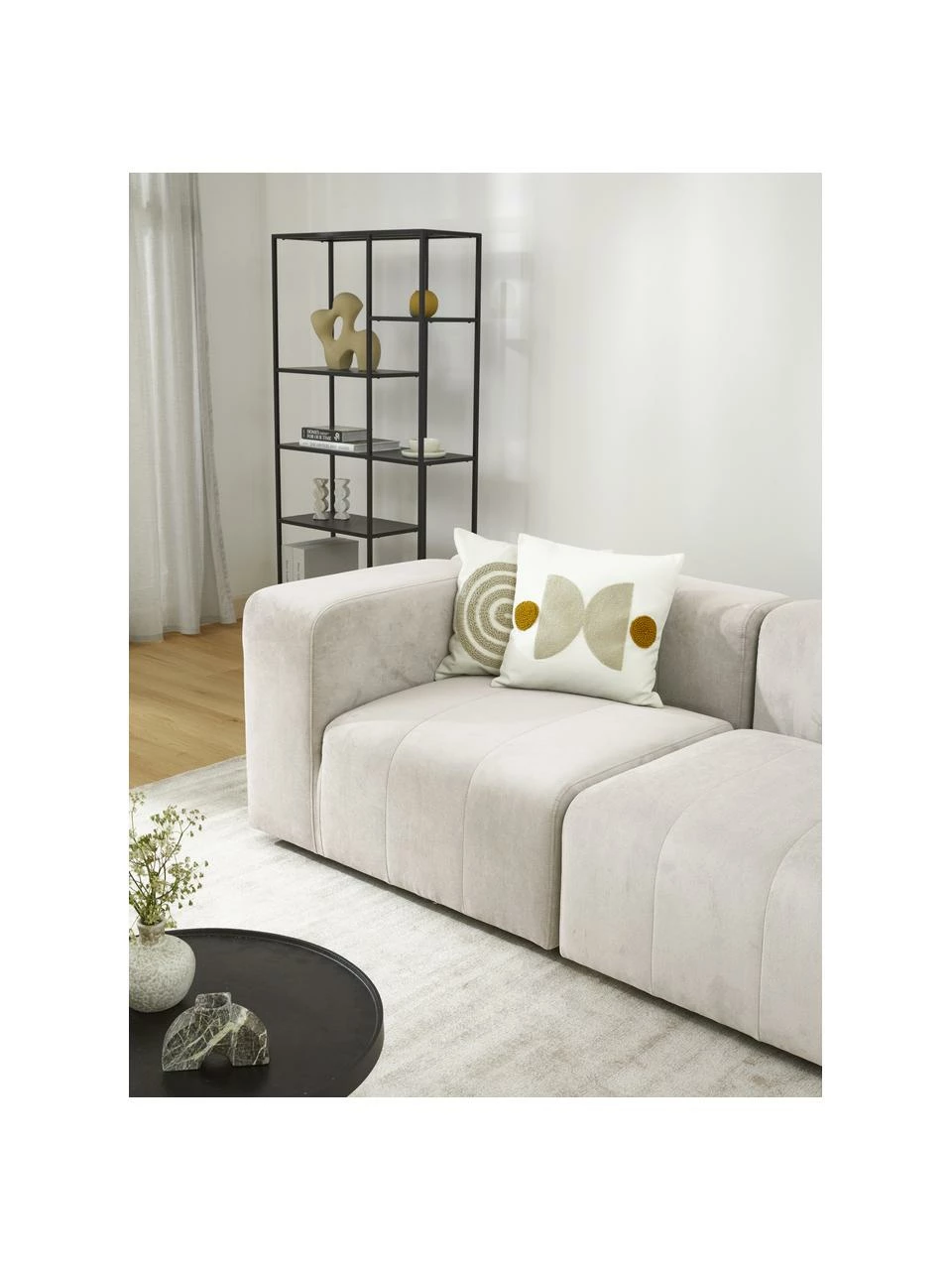 Westwing Collection Chauffeuse d'angle blanc crème Lena, larg. 105 x prof. 106 cm, méridienne gauche 2 Westwing Collection Chauffeuse d'angle blanc crème Lena, larg. 105 x prof. 106 cm, méridienne gauche – Image 2