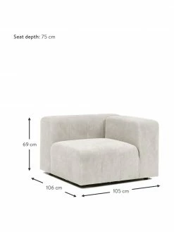 Westwing Collection Chauffeuse d'angle blanc crème Lena, larg. 105 x prof. 106 cm, méridienne gauche 8 Westwing Collection Chauffeuse d'angle blanc crème Lena, larg. 105 x prof. 106 cm, méridienne gauche -furniture Soldes Chauffeuse dangle blanc creme Lena 2