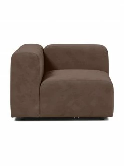 Westwing Collection Chauffeuse d'angle brun foncé Lena, larg. 105 x prof. 106 cm, méridienne gauche