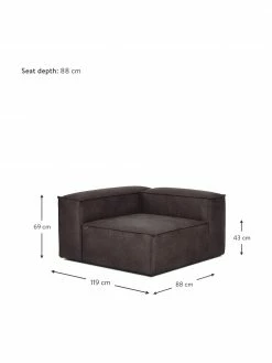 Westwing Collection Chauffeuse d'angle en cuir recyclé brun-gris Lennon, larg. 119 x prof. 119 cm, méridienne à gauche -furniture Soldes Chauffeuse dangle en cuir recycle brun gris Lennon 4