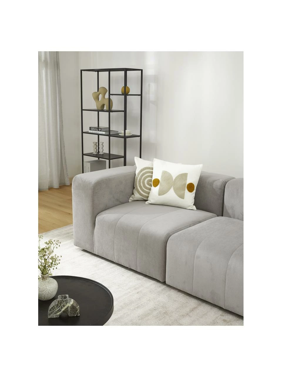 Westwing Collection Chauffeuse d'angle gris argenté Lena, larg. 105 x prof. 106 cm, méridienne gauche 2 Westwing Collection Chauffeuse d'angle gris argenté Lena, larg. 105 x prof. 106 cm, méridienne gauche – Image 2