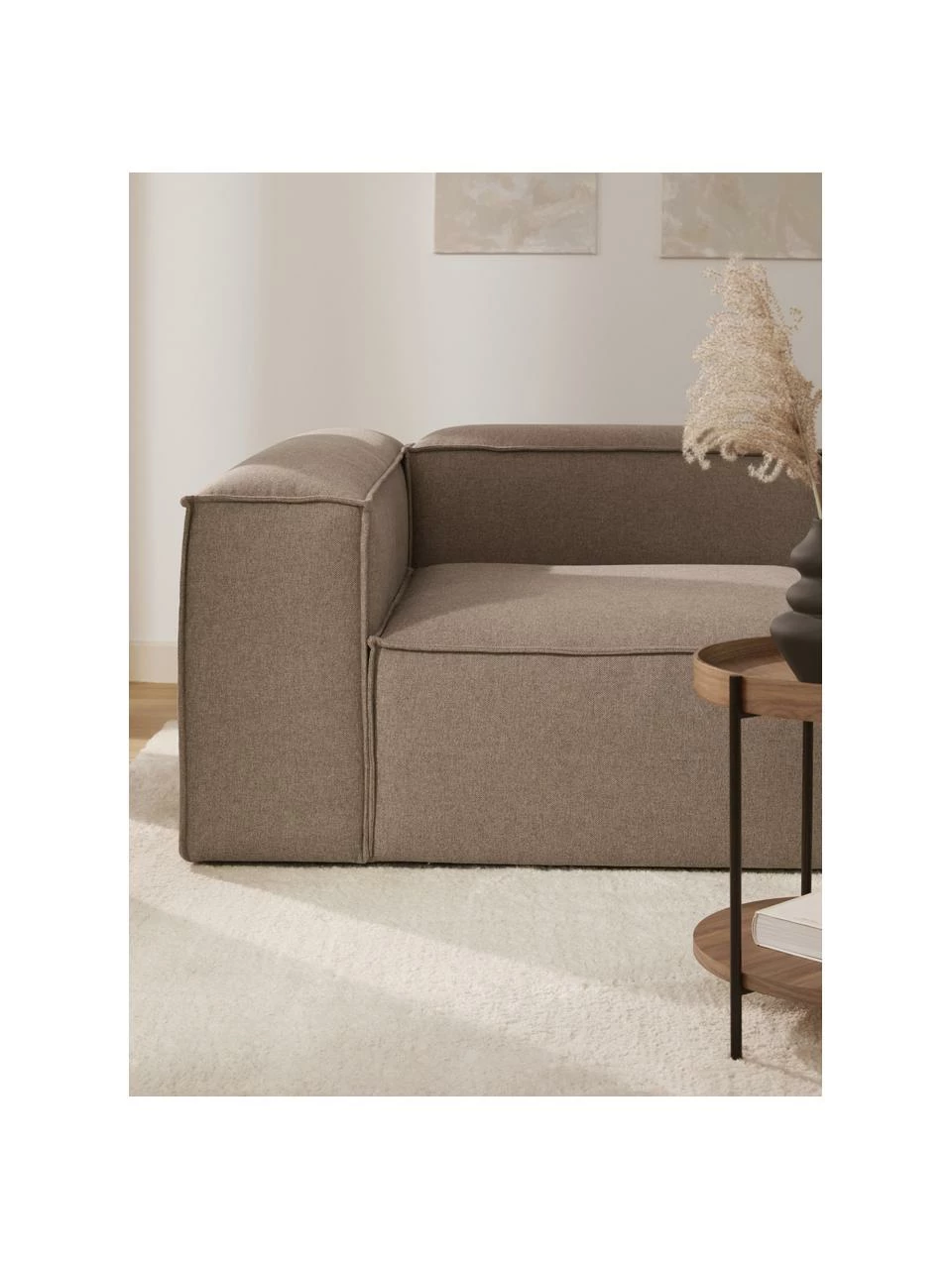 Westwing Collection Chauffeuse d'angle tissu brun Lennon, larg. 119 x prof. 119 cm, méridienne à gauche 3 Westwing Collection Chauffeuse d'angle tissu brun Lennon, larg. 119 x prof. 119 cm, méridienne à gauche – Image 3