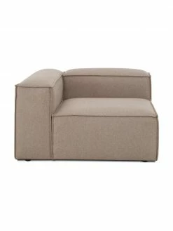 Westwing Collection Chauffeuse d'angle tissu brun Lennon, larg. 119 x prof. 119 cm, méridienne à gauche