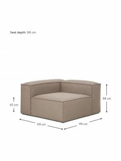 Westwing Collection Chauffeuse d'angle tissu brun Lennon, larg. 119 x prof. 119 cm, méridienne à gauche 10 Westwing Collection Chauffeuse d'angle tissu brun Lennon, larg. 119 x prof. 119 cm, méridienne à gauche -furniture Soldes Chauffeuse dangle tissu brun Lennon 4
