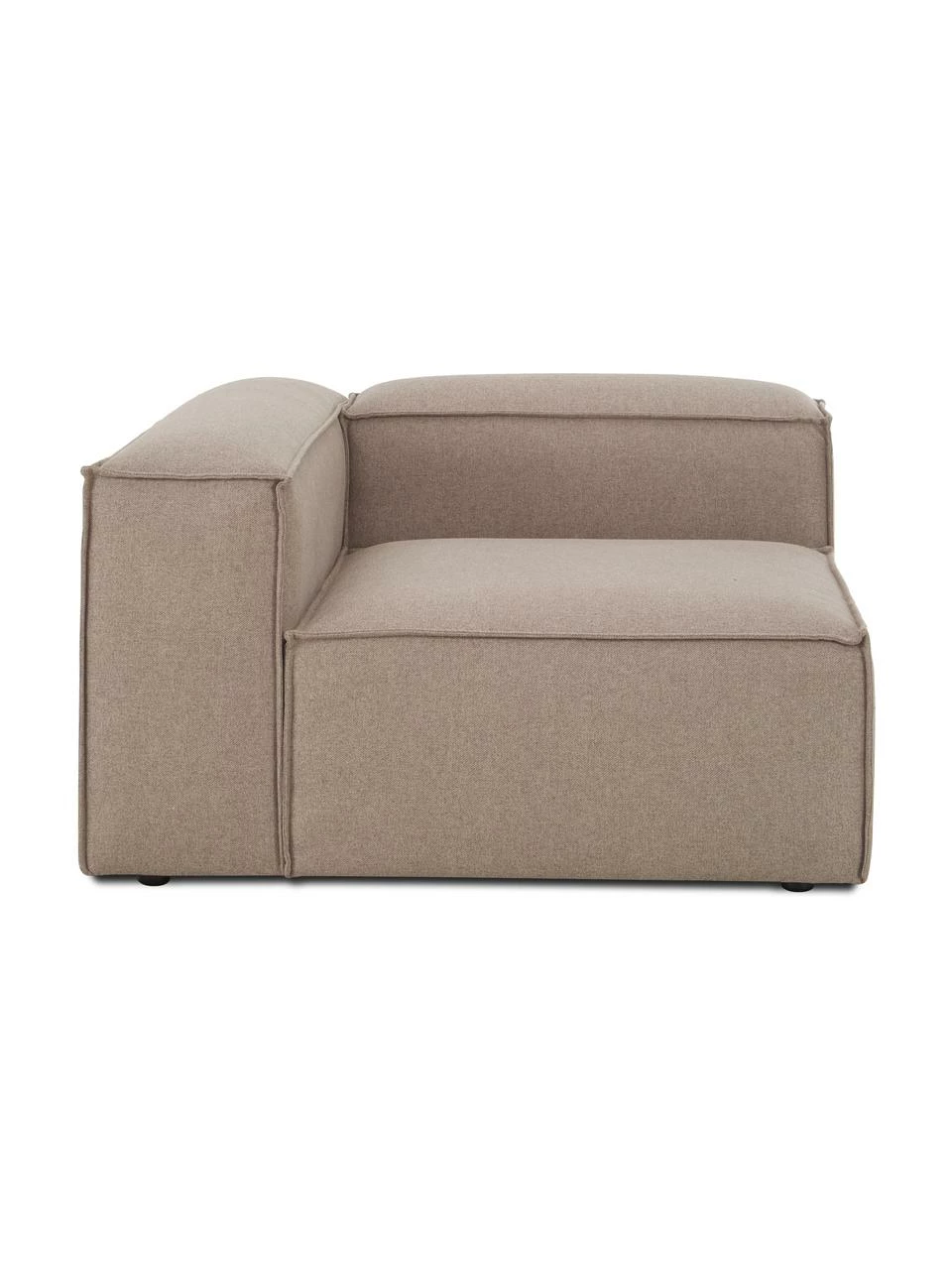 Westwing Collection Chauffeuse d'angle tissu brun Lennon, larg. 119 x prof. 119 cm, méridienne à gauche 1 Westwing Collection Chauffeuse d'angle tissu brun Lennon, larg. 119 x prof. 119 cm, méridienne à gauche