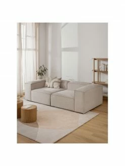 Westwing Collection Chauffeuse d'angle velours côtelé beige Lennon, larg. 119 x prof. 119 cm, méridienne à gauche -furniture Soldes Chauffeuse dangle velours cotele beige Lennon 2