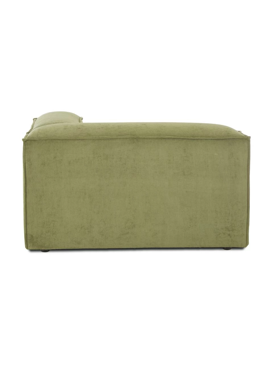 Westwing Collection Chauffeuse d'angle velours côtelé vert Lennon, larg. 119 x prof. 119 cm, méridienne à gauche 4 Westwing Collection Chauffeuse d'angle velours côtelé vert Lennon, larg. 119 x prof. 119 cm, méridienne à gauche – Image 4