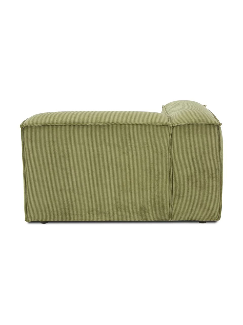 Westwing Collection Chauffeuse d'angle velours côtelé vert Lennon, larg. 119 x prof. 119 cm, méridienne à gauche 5 Westwing Collection Chauffeuse d'angle velours côtelé vert Lennon, larg. 119 x prof. 119 cm, méridienne à gauche – Image 5