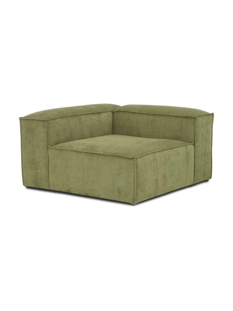 Westwing Collection Chauffeuse d'angle velours côtelé vert Lennon, larg. 119 x prof. 119 cm, méridienne à gauche 6 Westwing Collection Chauffeuse d'angle velours côtelé vert Lennon, larg. 119 x prof. 119 cm, méridienne à gauche – Image 6