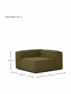 Westwing Collection Chauffeuse d'angle vert Lennon, larg. 119 x prof. 119 cm, méridienne à gauche -furniture Soldes Chauffeuse dangle vert Lennon 2