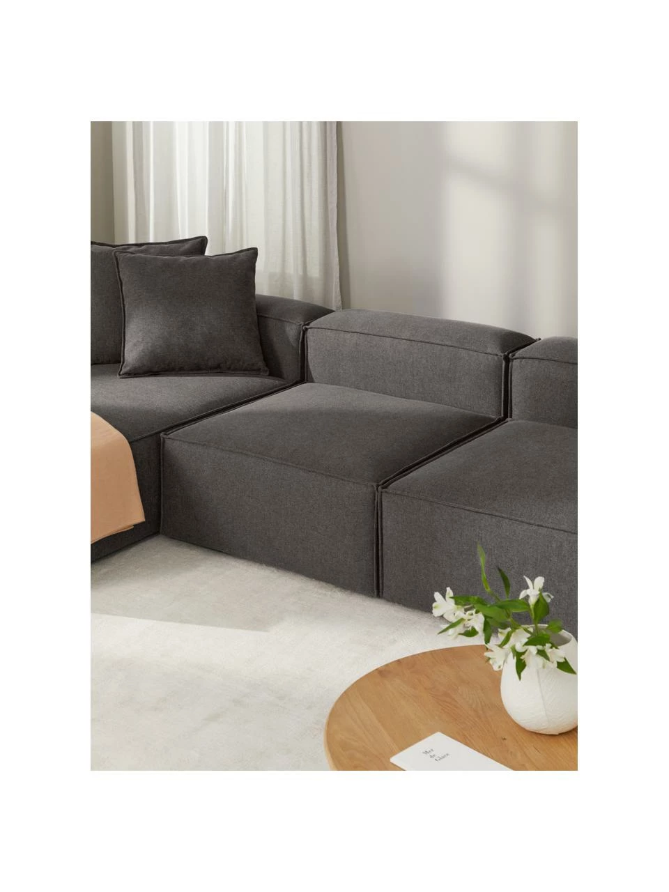 Westwing Collection Chauffeuse pour canapé modulaire anthracite Lennon, larg. 89 x prof. 119 cm 2 Westwing Collection Chauffeuse pour canapé modulaire anthracite Lennon, larg. 89 x prof. 119 cm – Image 2